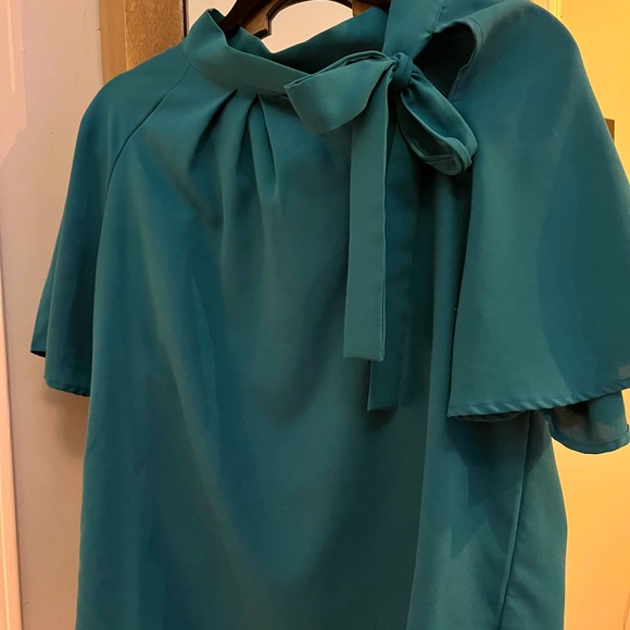 Tops - Dark Teal BOW tie shirt